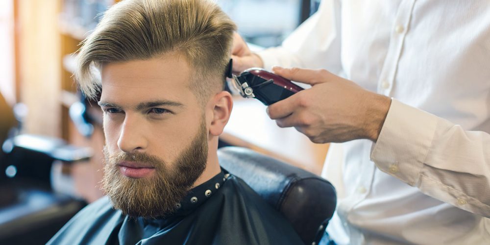 Young,Man,In,Barbershop,Hair,Care,Service,Concept